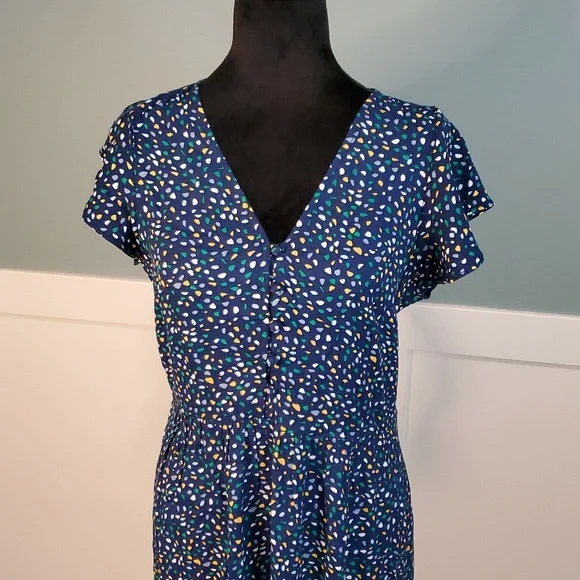 Banana Republic Navy V Neck Dress S - Picture 3 of 13